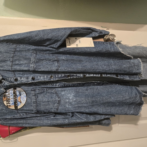 Tops - Denim Button-Up Shirt with Patch